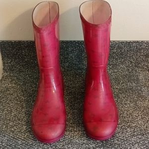 UGG pink black stars rain boots size 6